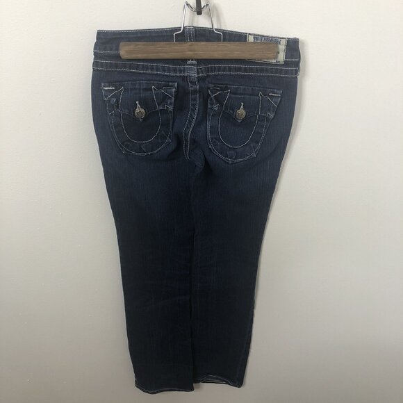 True Religion Woman 27x31 World Tour Billy Dark Wash Low Rise Straight Skinny - Picture 2 of 7